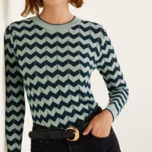 Mango Chevron Long Sleeve Sweater - Picture 1 of 6